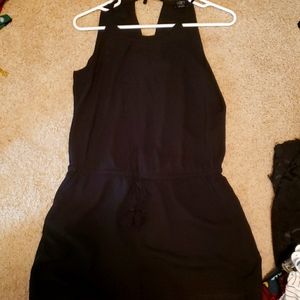 Black rompers with tie waist